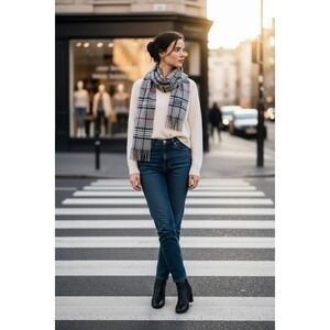 Burberrys Vintage Check 100% Lambswool - Pewter/Red Gray